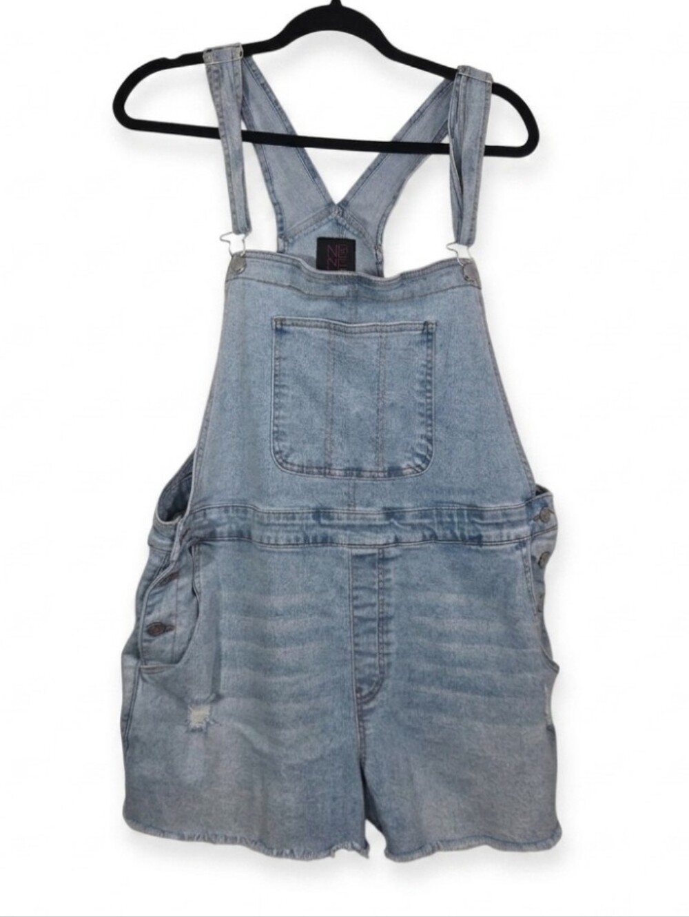 No Boundaries jean short overall bibs